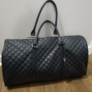 Weekender black with rose gold accents duffle bag